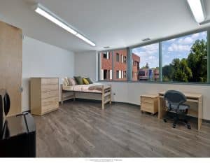 Penn State Student Housing Construction by EDiS, a durable yet comfortable resident room